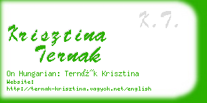 krisztina ternak business card